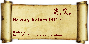 Montag Krisztián névjegykártya